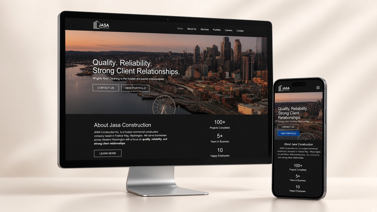 Jasa Construction website mockup
