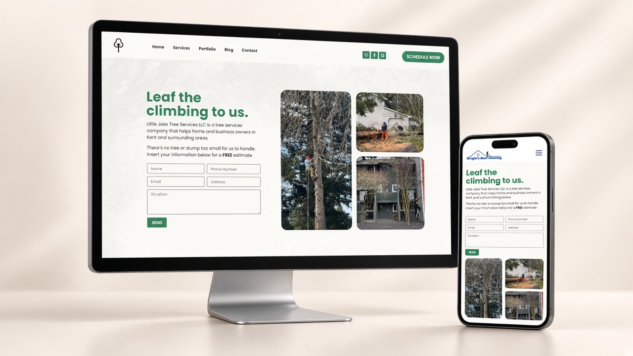 Little Joe’s Tree Service website mockup