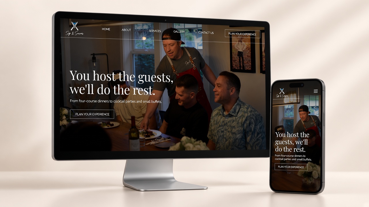 Sip and Savor by Z website mockup